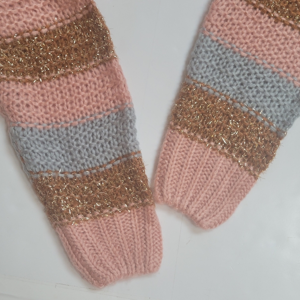 Anthro Pink and Metallic Slouchy Oversized Sweater - Picture 8 of 13
